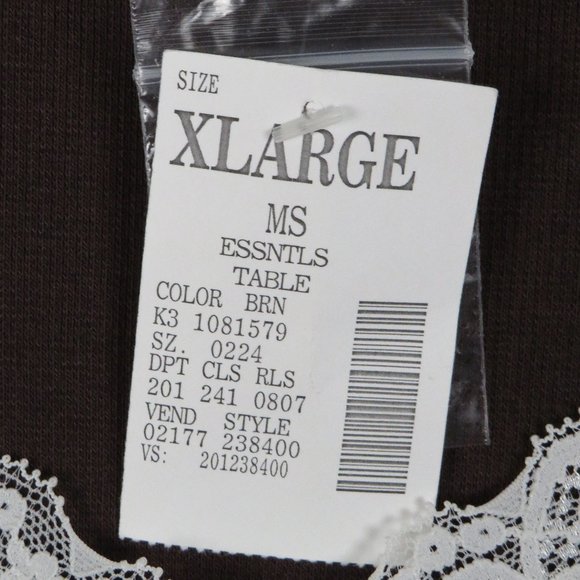 Essentials* Women's 3/4 Sleeve V-Neck Straight Hem Pullover Lace Blouse~ Size XL - Picture 10 of 15